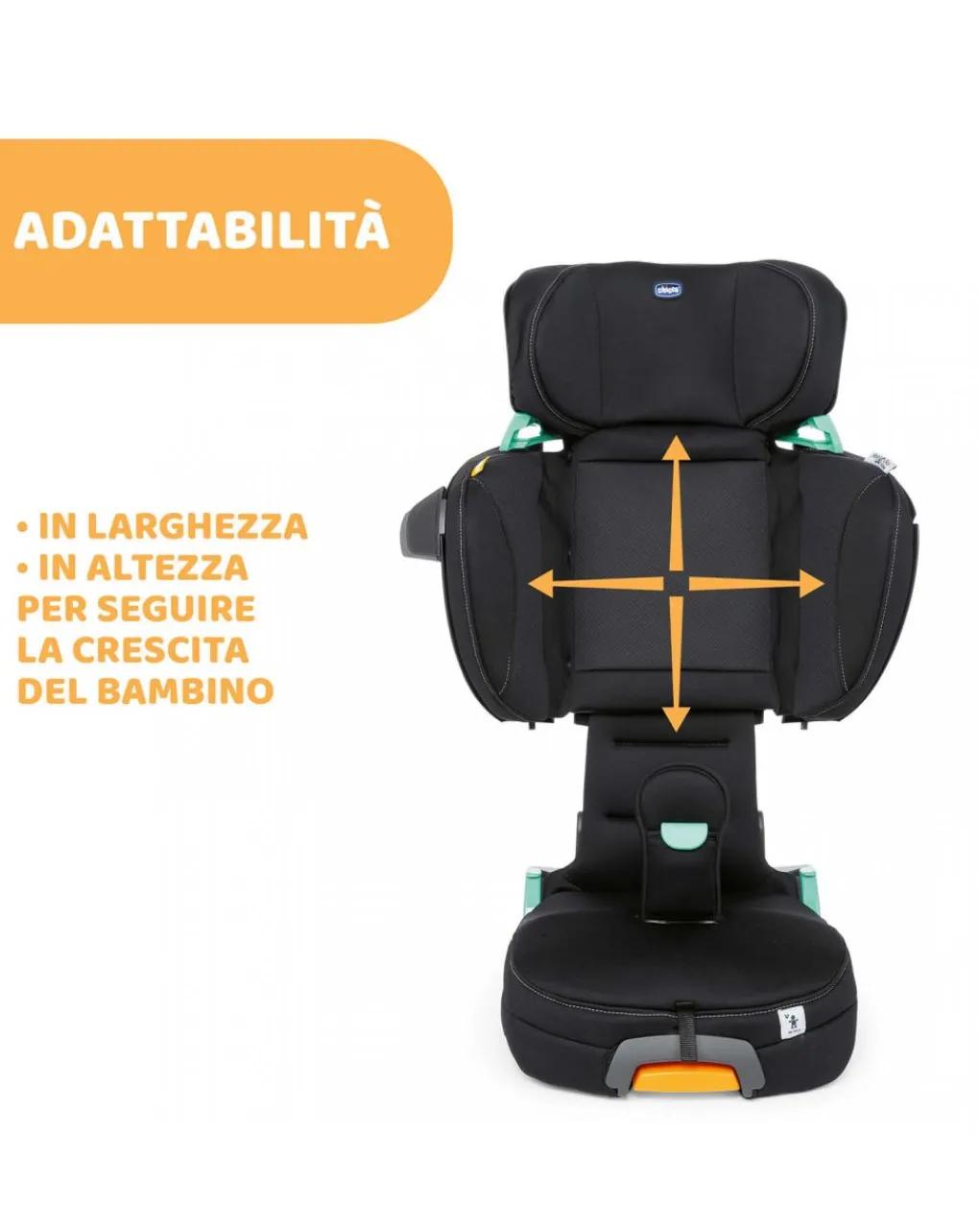 Chicco Gruppo 36 Kg-Seggiolino Auto Fold&Go I-Size Black -