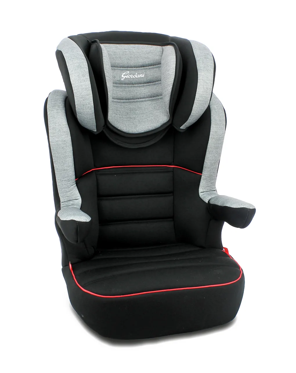 Giordani Gruppo 36 Kg-Seggiolino Auto Indianapolis Fix (Gruppo 2/3) Grigio/Nero Con Bordo Rosso -
