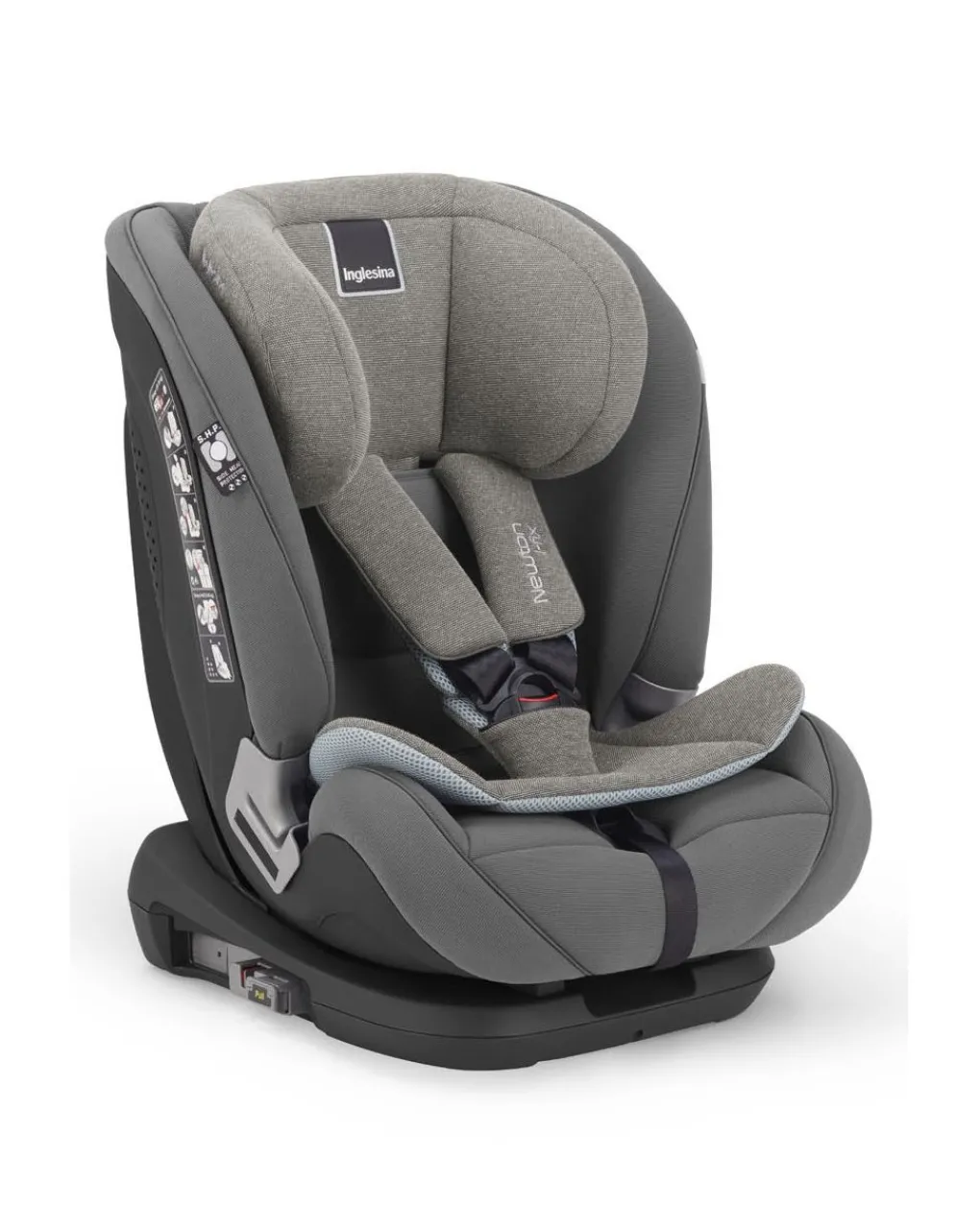 Inglesina Gruppo 36 Kg-Seggiolino Auto Newton Ece R44/04 Gr. 1/2/3 Colore Stone Grey
