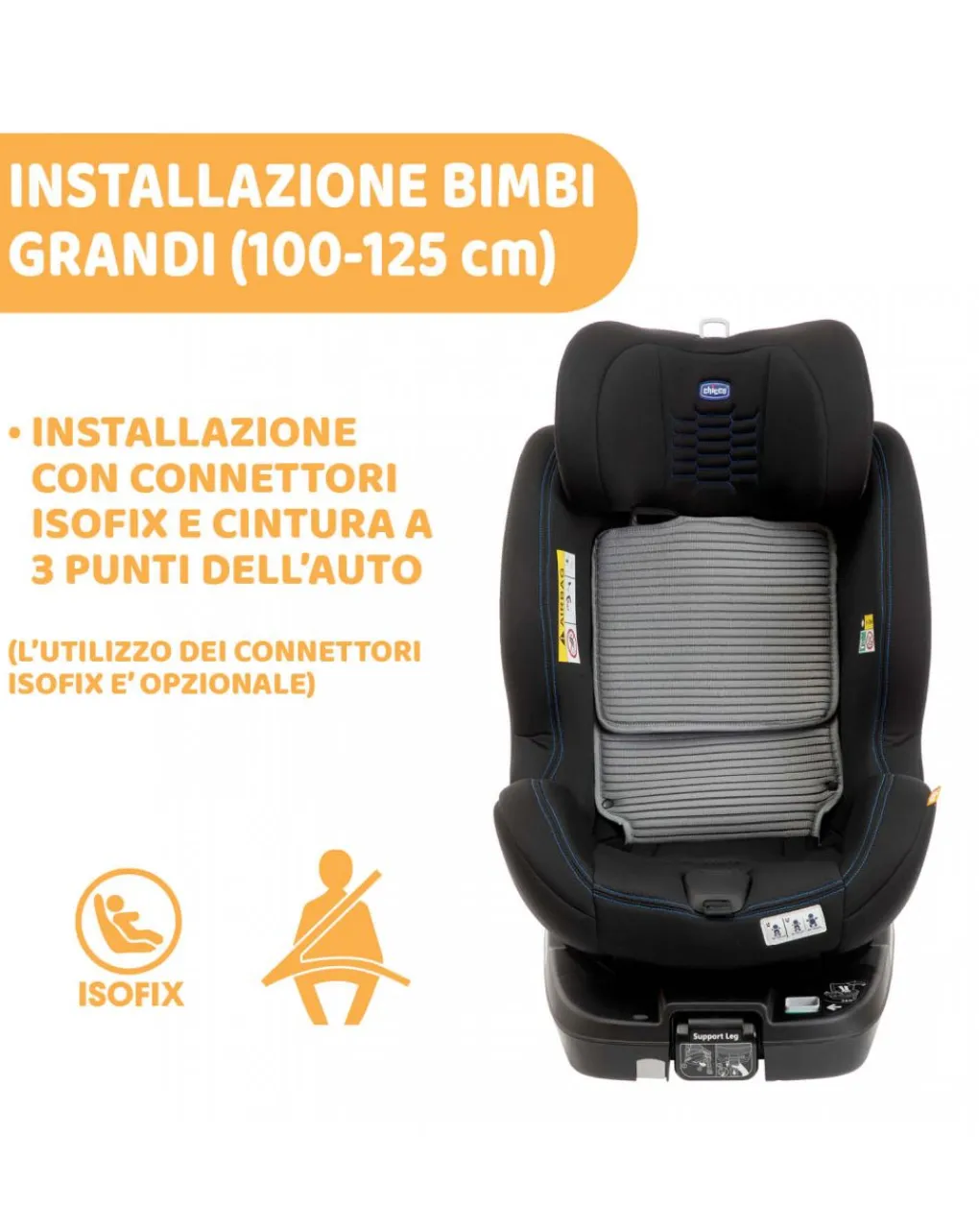 Chicco Seggiolini I Size-Seggiolino Auto Seat3 Fit I-Size Black Air -