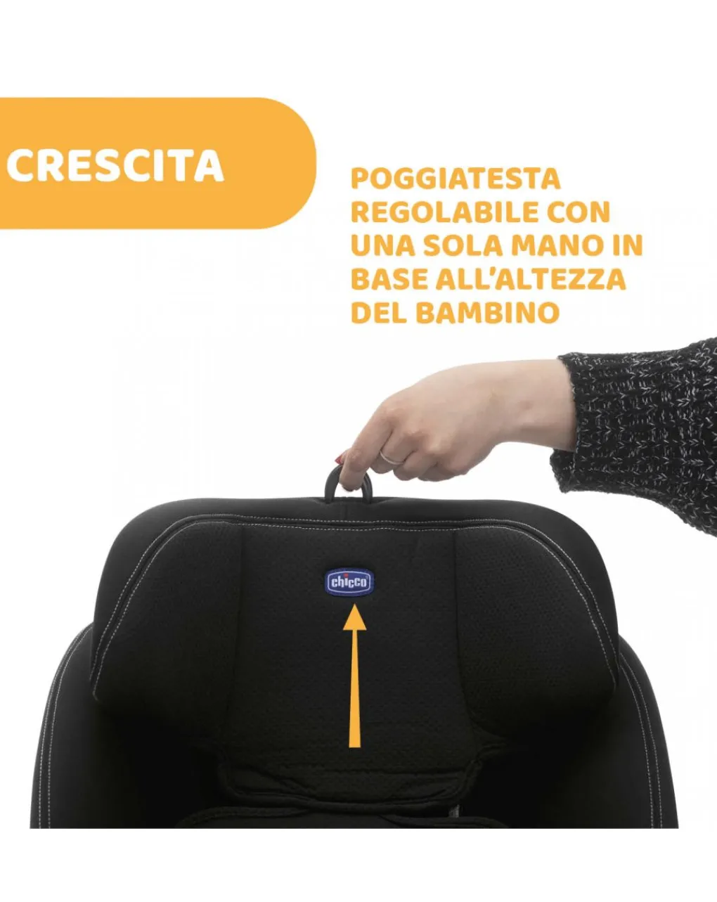 Chicco Gruppo 36 Kg-Seggiolino One Seat Black -