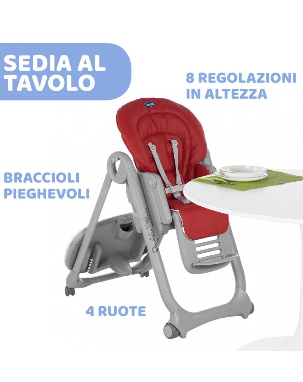 Chicco Seggioloni Pappa-Seggiolone Polly Magic Red Passion