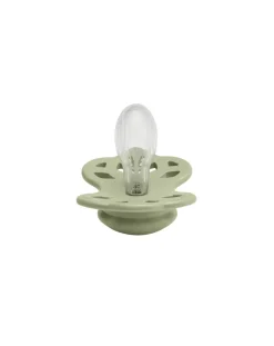 BIBS Succhietti-Set 2 Ciucci Tettarella Simmetrica In Silicone 0/6 Mesi - Colore Avorio/Salvia -