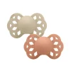 BIBS Succhietti-Set 2 Ciucci Tettarella Simmetrica In Silicone 0/6 Mesi - Colore Vaniglia/Pesca -