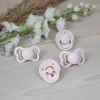BIBS Succhietti-Set 2 Ciucci Tettarella Simmetrica In Gomma Naturale 0/6 Mesi - Colore Haze E Rosa -