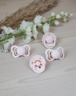 BIBS Succhietti-Set 2 Ciucci Tettarella Simmetrica In Gomma Naturale 0/6 Mesi - Colore Haze E Rosa -