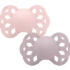 BIBS Succhietti-Set 2 Ciucci Tettarella Simmetrica In Silicone 0/6 Mesi - Colore Blossom/Dusky Lilac -