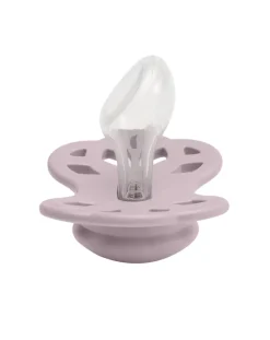BIBS Succhietti-Set 2 Ciucci Tettarella Simmetrica In Silicone 0/6 Mesi - Colore Blossom/Dusky Lilac -