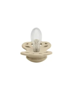 BIBS Succhietti-Set 2 Ciucci Tettarella Simmetrica In Silicone 6/18 Mesi - Colore Vaniglia/Pesca -