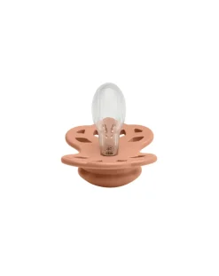 BIBS Succhietti-Set 2 Ciucci Tettarella Simmetrica In Silicone 6/18 Mesi - Colore Vaniglia/Pesca -