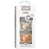 BIBS Succhietti-Set 2 Ciucci Tettarella Simmetrica In Gomma Naturale 6/18 Mesi - Colore Vaniglia E Pesca -
