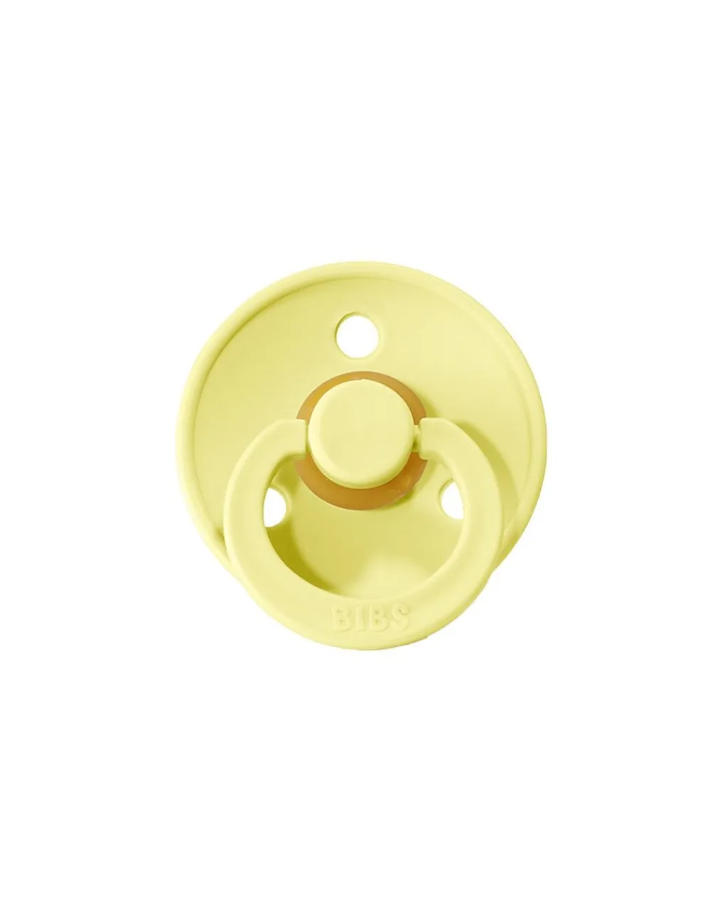BIBS Succhietti-Set 2 Ciucci Tettarella Tonda In Gomma Naturale 0/6 Mesi - Colore Sunshine E Sabbia -