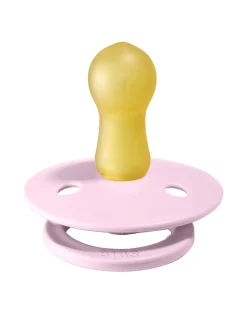 BIBS Succhietti-Set 2 Ciucci Tettarella Tonda In Gomma Naturale 6/18 Mesi - Colore Baby Pinke Baby Pink -