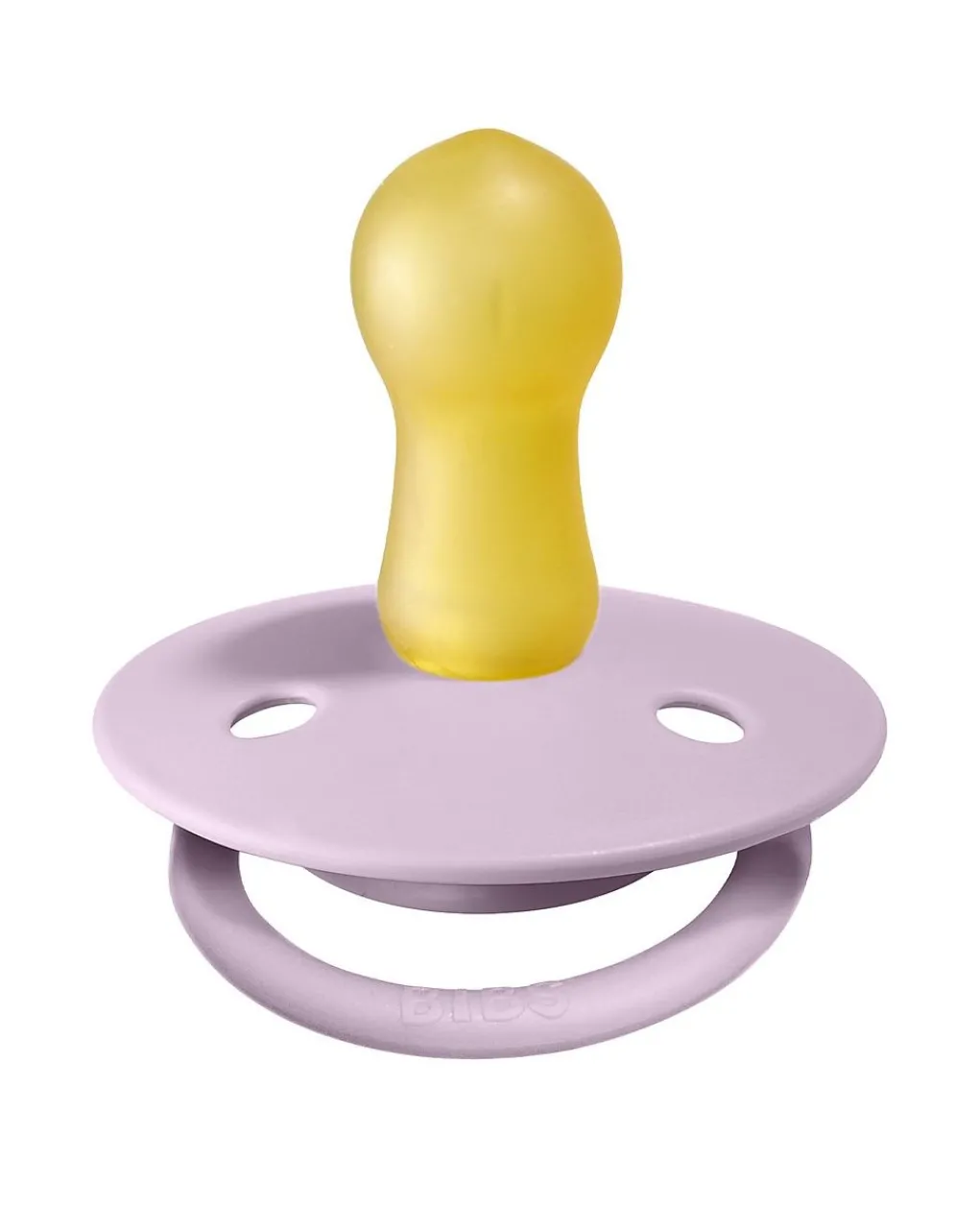 BIBS Succhietti-Set 2 Ciucci Tettarella Tonda In Gomma Naturale 0/6 Mesi - Colore Lilla Chiaro E Heather -