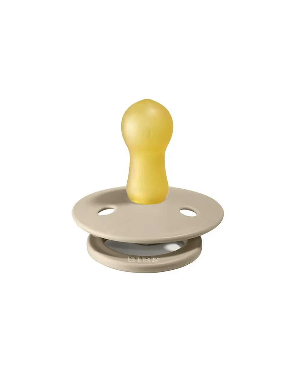 BIBS Succhietti-Set 2 Ciucci Tettarella Tonda In Gomma Naturale 6/18 Mesi - Colore Sunshine E Sabbia -