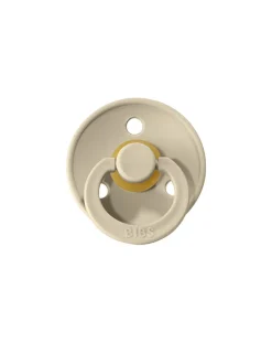 BIBS Succhietti-Set 2 Ciucci Tettarella Tonda In Gomma Naturale 6/18 Mesi - Colore Sunshine E Sabbia -