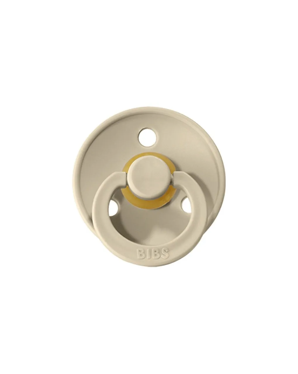 BIBS Succhietti-Set 2 Ciucci Tettarella Tonda In Gomma Naturale 6/18 Mesi - Colore Sunshine E Sabbia -