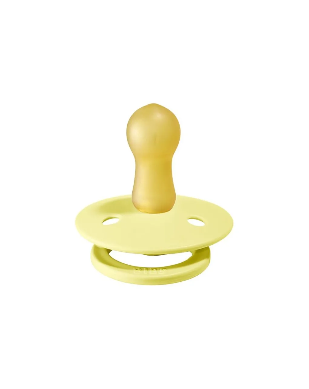 BIBS Succhietti-Set 2 Ciucci Tettarella Tonda In Gomma Naturale 6/18 Mesi - Colore Sunshine E Sabbia -