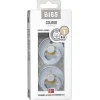 BIBS Succhietti-Set 2 Ciucci Tettarella Tonda In Gomma Naturale 6/18 Mesi - Colore Baby Blue E Baby Blue -