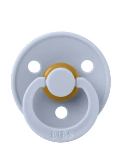 BIBS Succhietti-Set 2 Ciucci Tettarella Tonda In Gomma Naturale 0/6 Mesi - Colore Khaki E Dusty Blue -