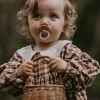 BIBS Succhietti-Set 2 Ciucci Tettarella Tonda In Gomma Naturale 0/6 Mesi - Colore Pink Plum E Sambuco -