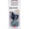 BIBS Succhietti-Set 2 Ciucci Tettarella Tonda In Gomma Naturale 6/18 Mesi - Colore Deep Space E Petrolio -