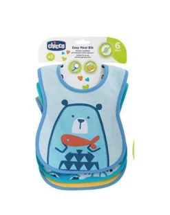 Chicco Bavaglini-Set 3 Pezzi Bavaglini Azzurro