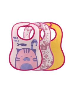 Chicco Bavaglini-Set 3 Pezzi Bavaglini Rosa