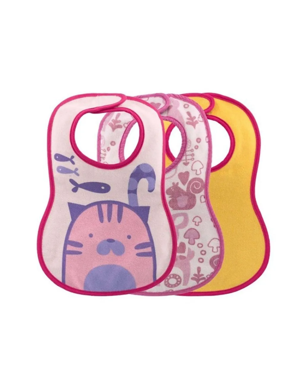 Chicco Bavaglini-Set 3 Pezzi Bavaglini Rosa