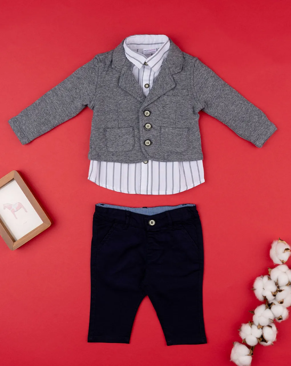 Prenatal Completi-Set 3 Pezzi Bimbo Giacca Camicia Pantalone