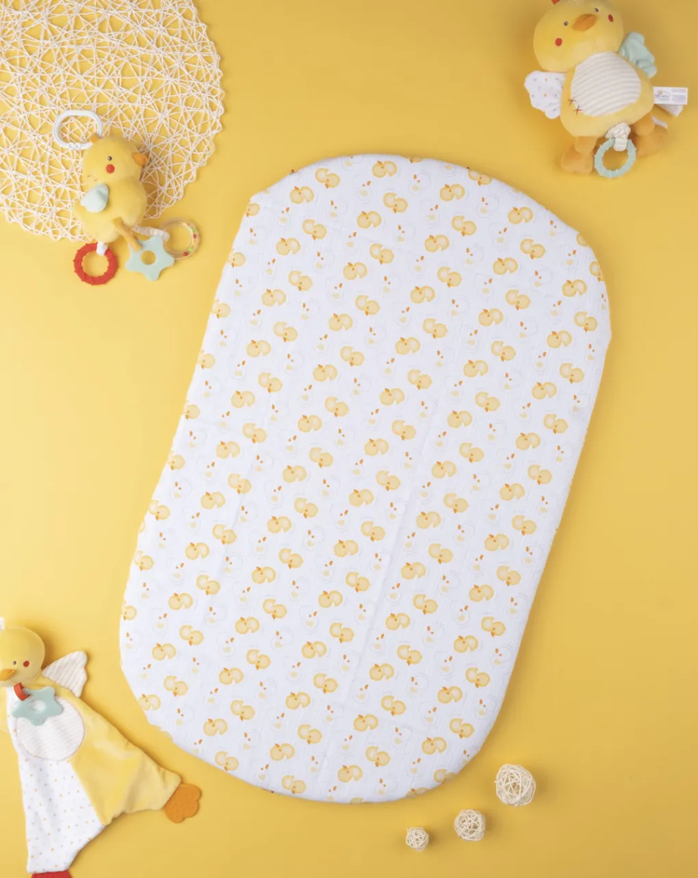Prenatal Lenzuola E Trapunte-Set 3 Pezzi "Paperelle” Oeko-Tex