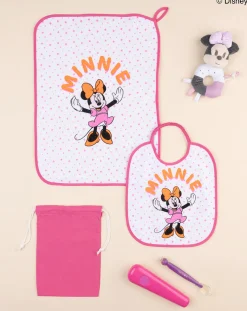 Prenatal Bavaglini-Set Asilo Bimba "Minnie” Rosa/Giallo