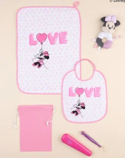 Prenatal Bavaglini-Set Asilo Bimba "Minnie” Rosa