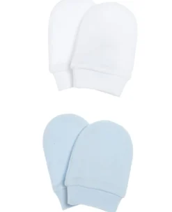 Prenatal Abiti Completi E Tutine-Set Di Due Paia Di Muffole Bianche E Azzurre