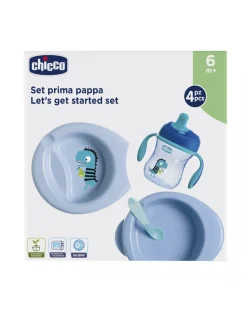 Chicco Piatti E Posate-Set Pappa 6M+ Azzurro