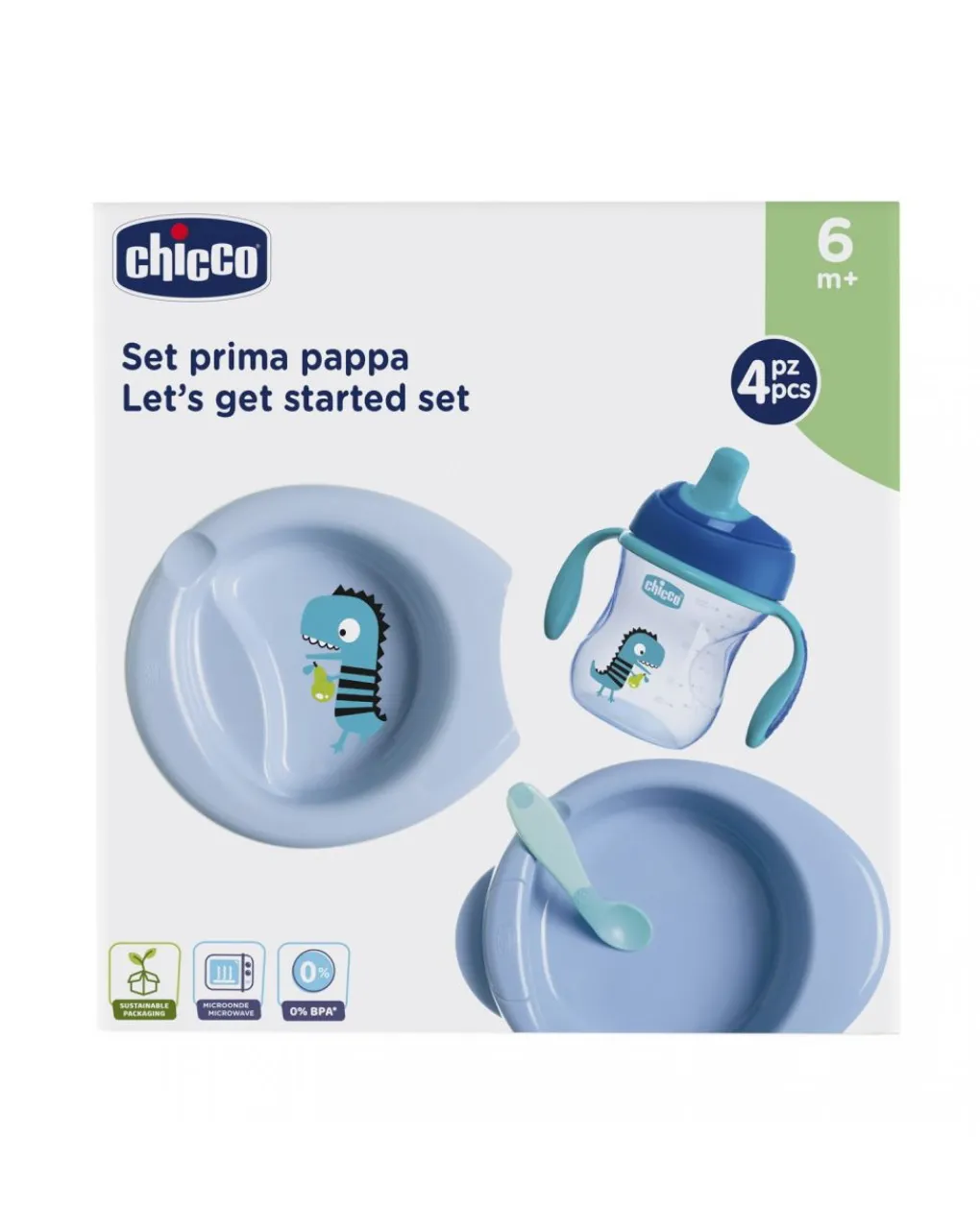 Chicco Piatti E Posate-Set Pappa 6M+ Azzurro