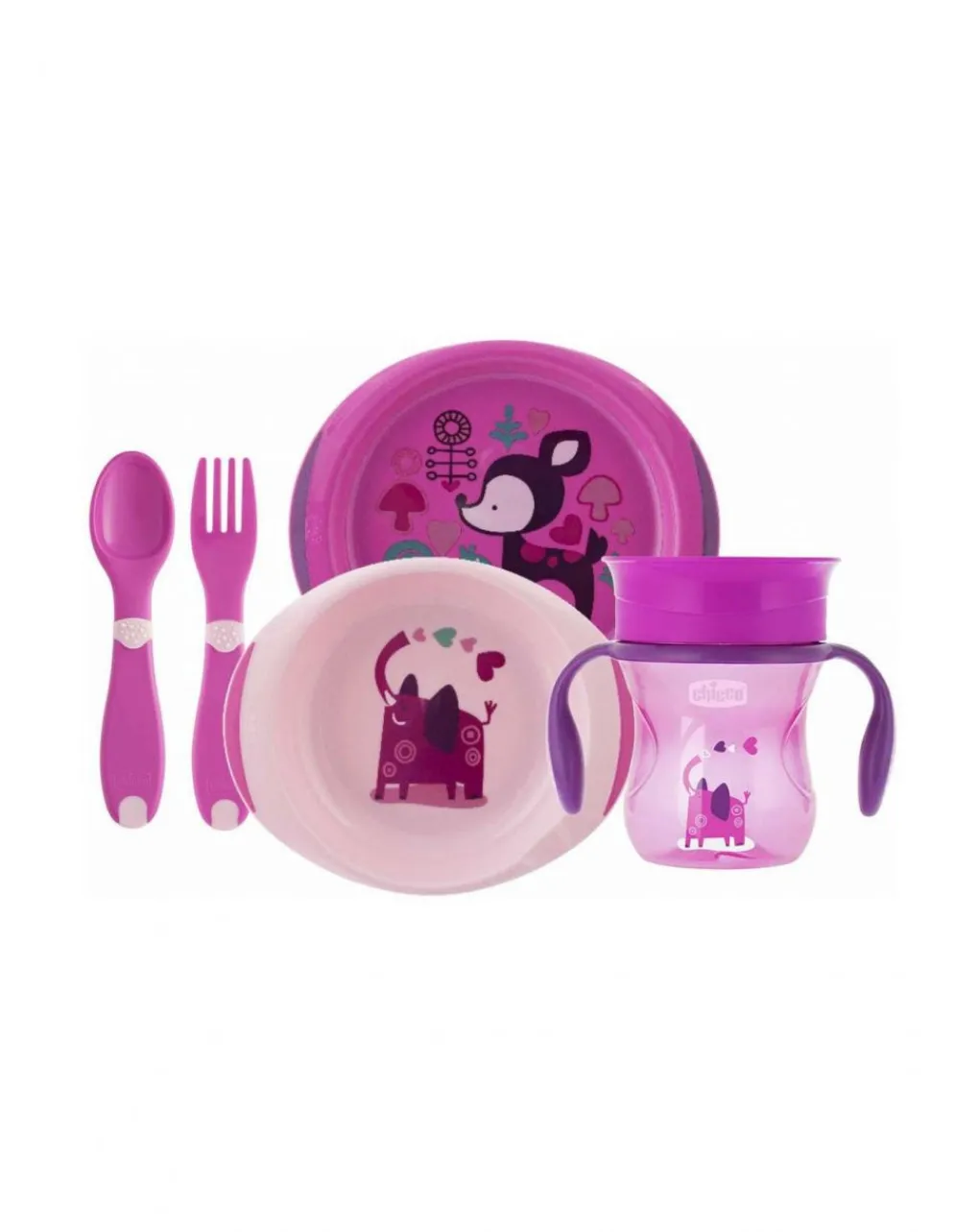 Chicco Piatti E Posate-Set Pappa 6M+ Rosa