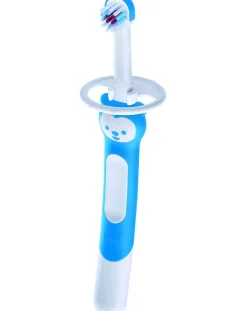 Mam Primi Dentini-Set Spazzolini Denti Bambini Con Manico Lungoda 5+ Mesiazzurro