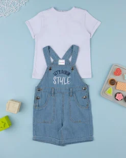 Prenatal Completi-Set T-Shirt + Salopette Bimbo Denim