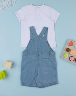 Prenatal Completi-Set T-Shirt + Salopette Bimbo Denim