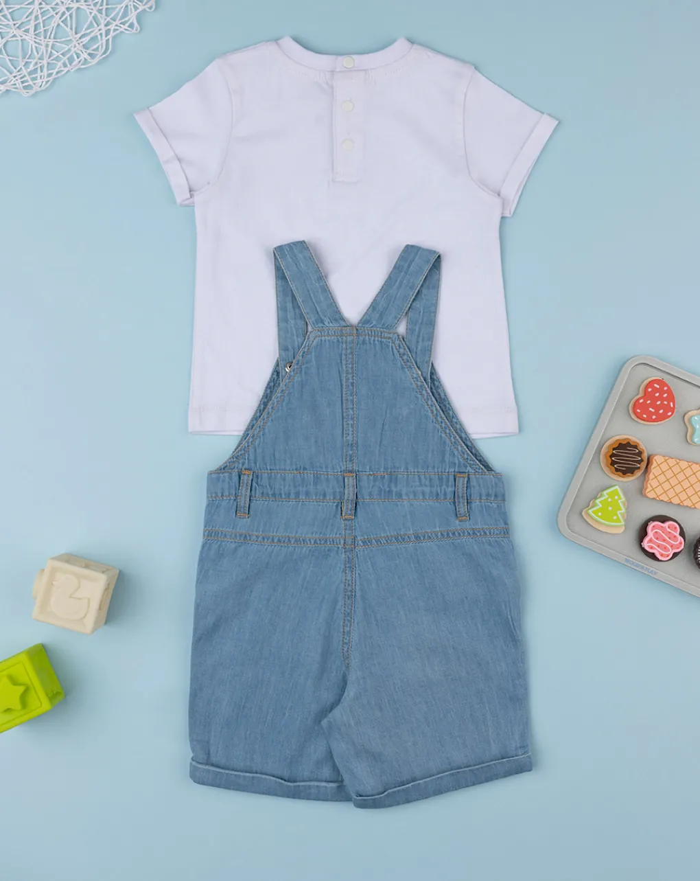 Prenatal Completi-Set T-Shirt + Salopette Bimbo Denim
