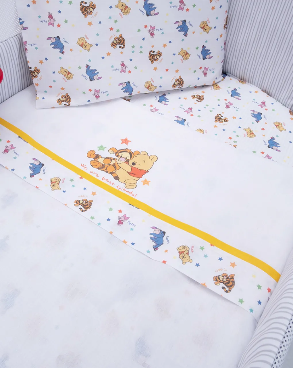 Prenatal Lenzuola E Trapunte-Set Universale Culla Girl "Winnie The Pooh”