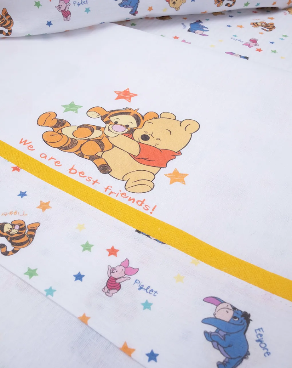 Prenatal Lenzuola E Trapunte-Set Universale Culla Girl "Winnie The Pooh”