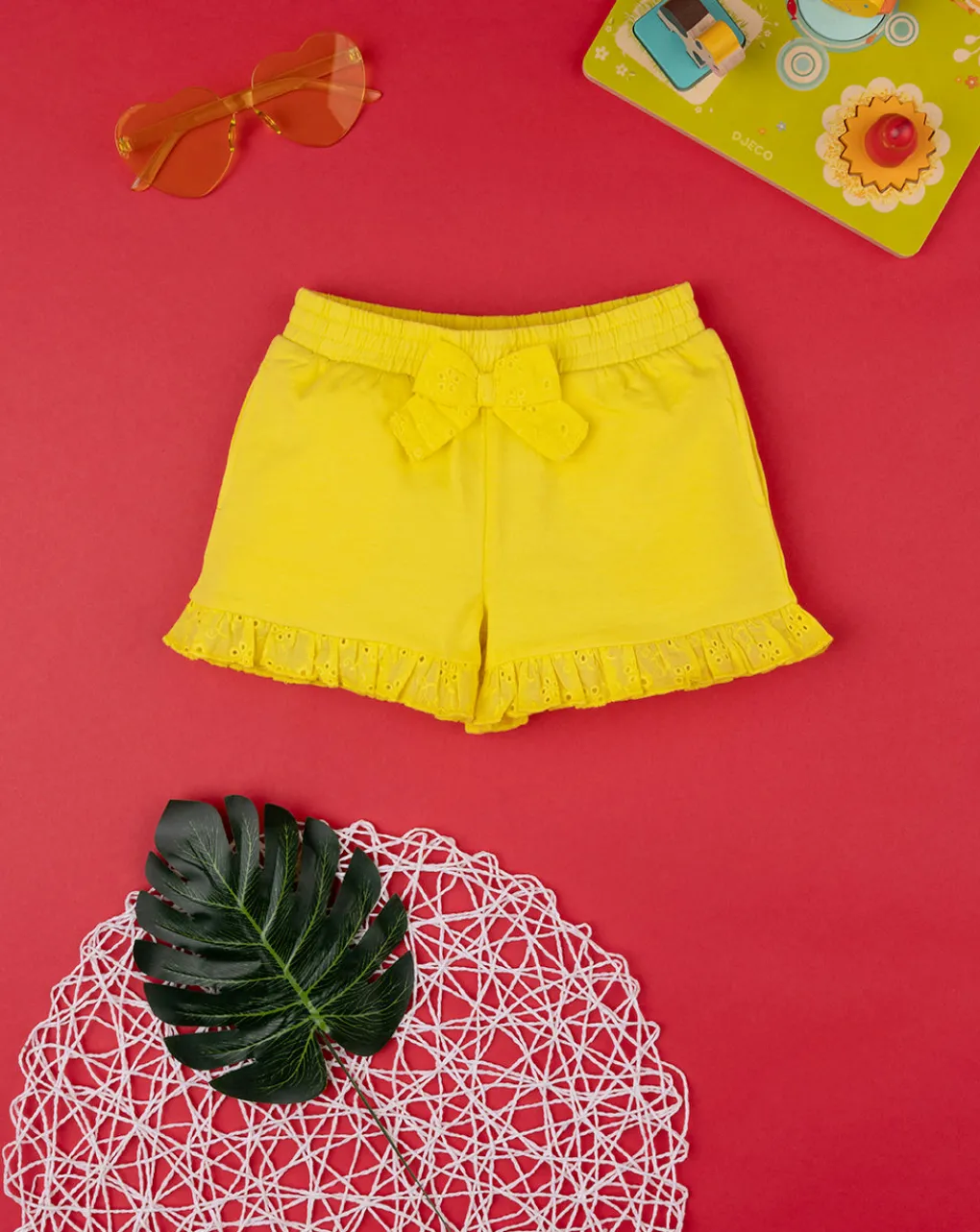 Prenatal Jeans Pantaloni E Salopette-Short Bimba French Terry Giallo