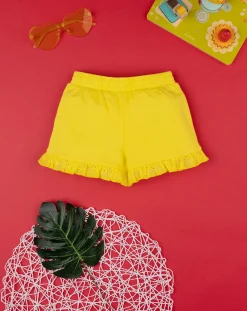 Prenatal Jeans Pantaloni E Salopette-Short Bimba French Terry Giallo