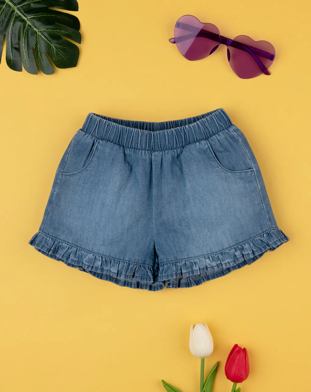 Prenatal Jeans Pantaloni E Salopette-Short Chambray Bimba Denim