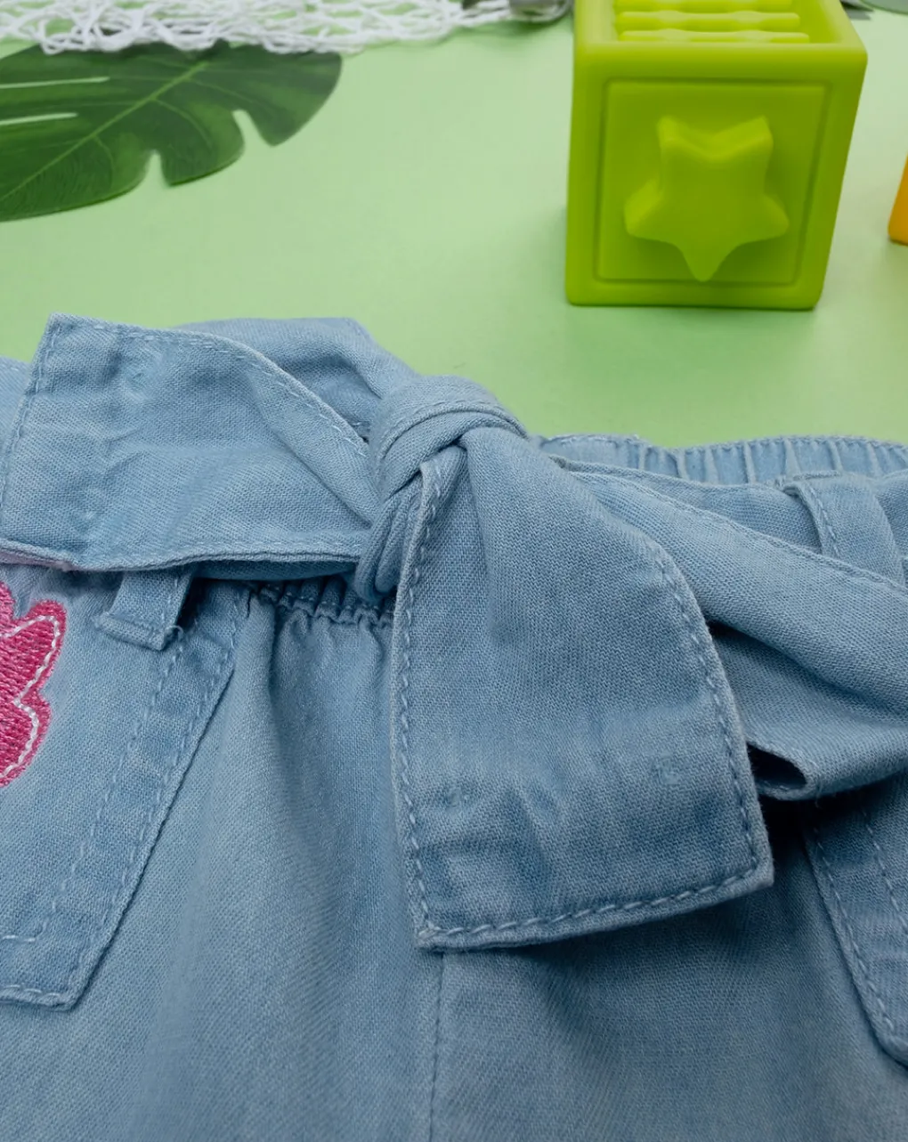 Prenatal Jeans Pantaloni E Salopette-Short Chambray Bimba "Fiori”
