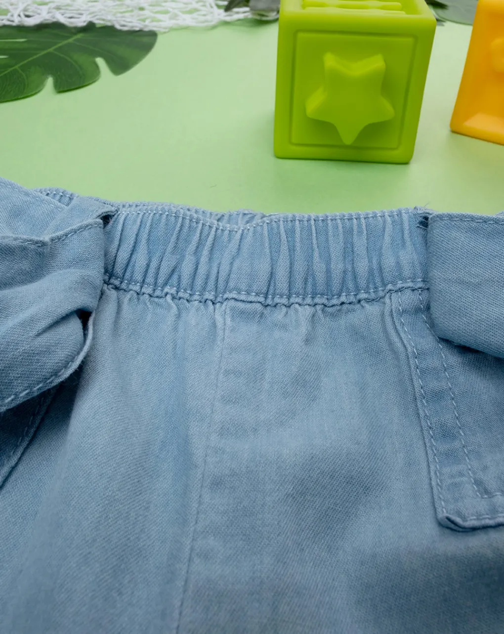 Prenatal Jeans Pantaloni E Salopette-Short Chambray Bimba "Fiori”