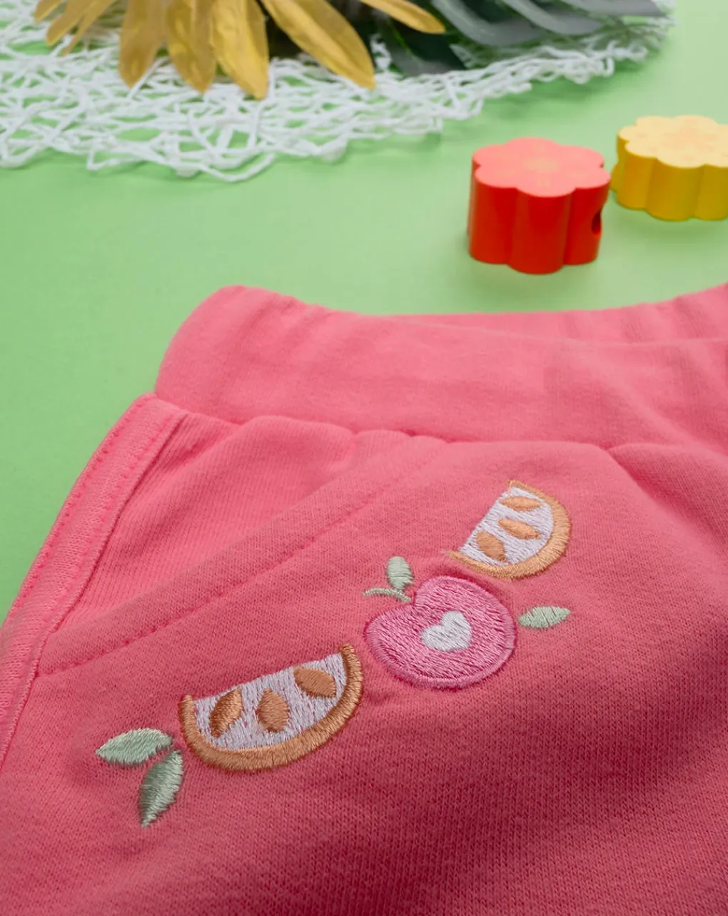 Prenatal Jeans Pantaloni E Salopette-Short French Terry Bimba Rosa