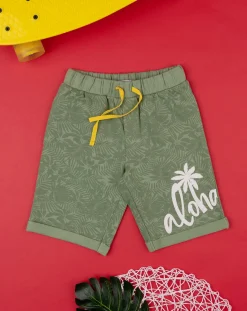 Prenatal Jeans Pantaloni E Salopette-Short French Terry Bimbo Verde